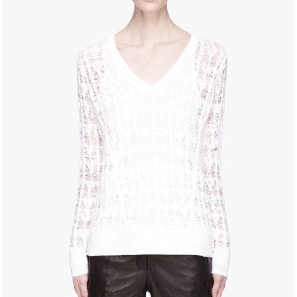 Rag & bone white open knit Sweater